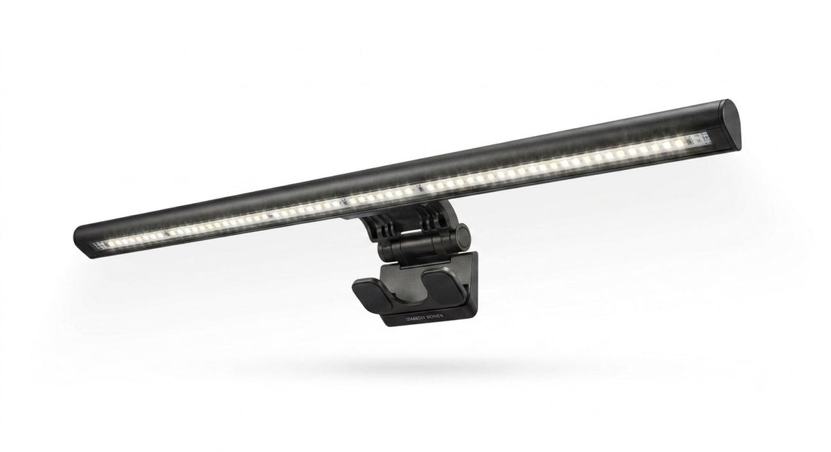 מנורת מסך LED חכמה למחשב עם תושבת מתכווננת ואור לבן על רקע לבן
